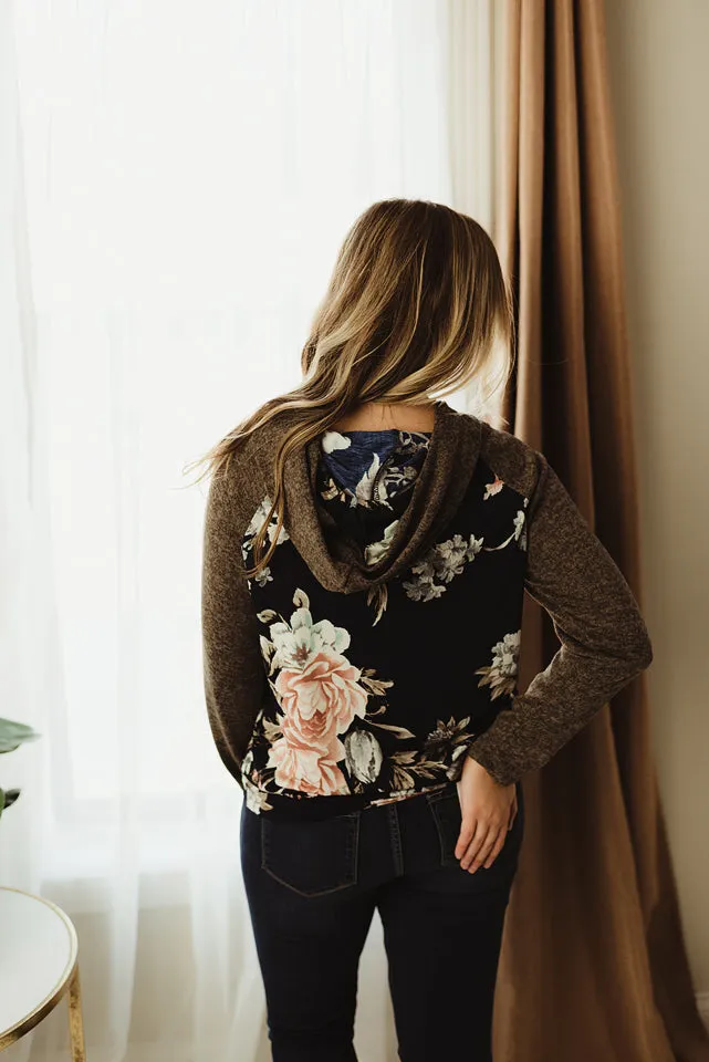 Floral Print Hoodie