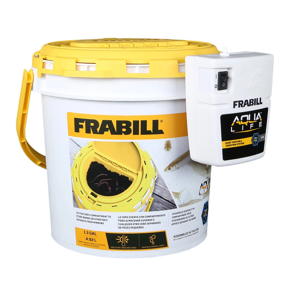 Frabill Dual Fish Bait Bucket w/Clip-On Aerator [4823]