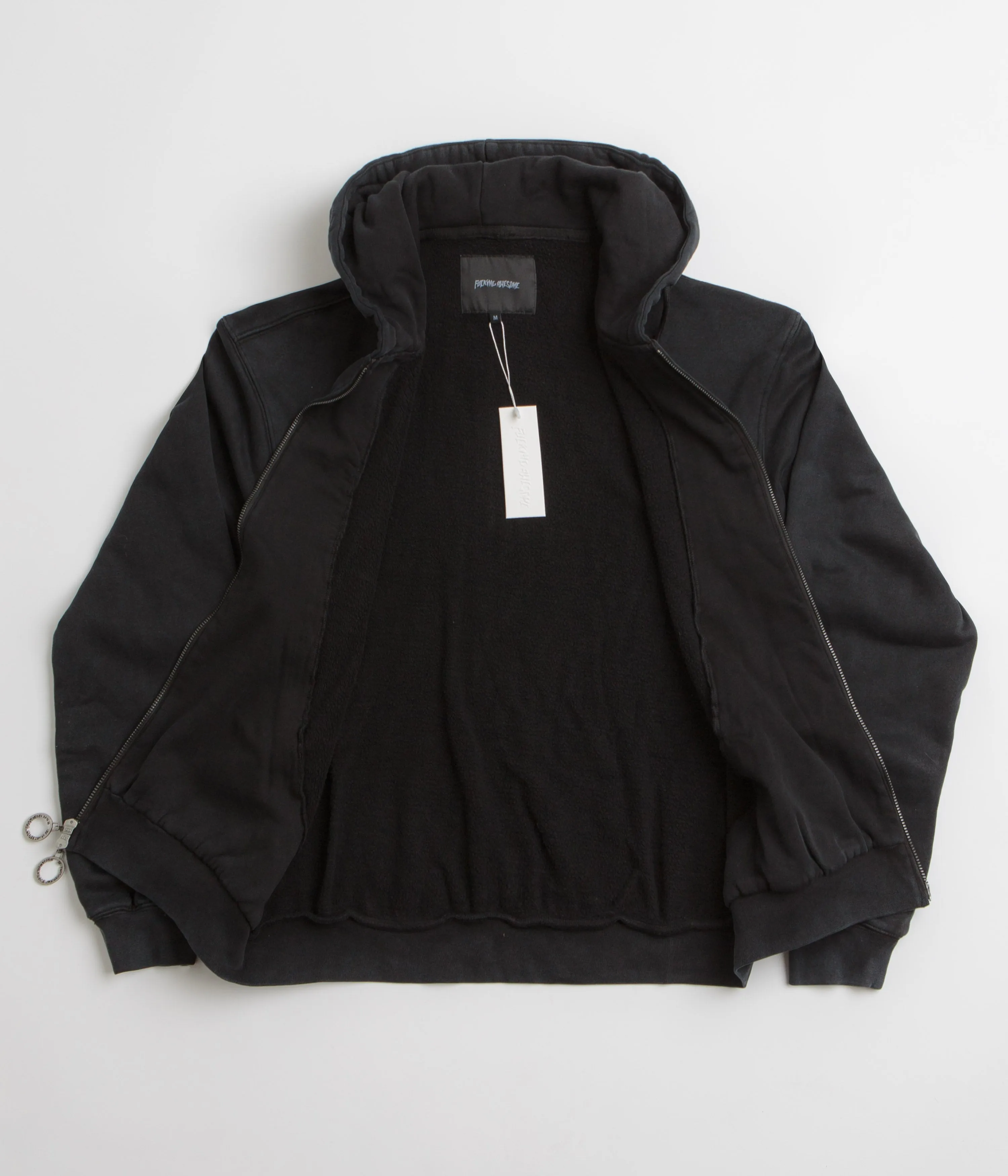 Fucking Awesome Zippers Hoodie - Washed Black