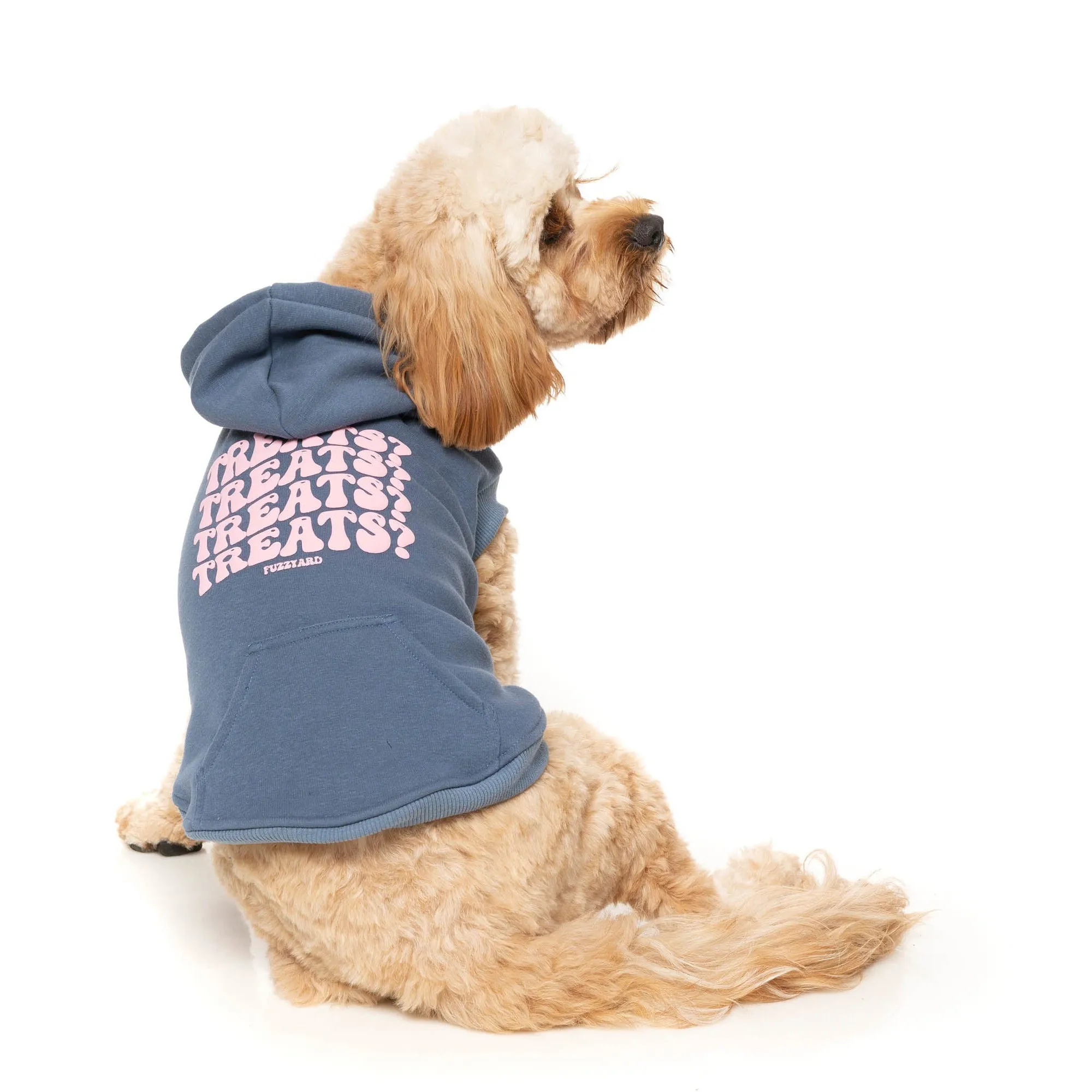 FuzzYard Dog Apparel Treats Hoodie Blue Size 1 XXSmall***