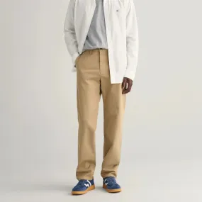 GANT Regular Fit Twill Chinos in Dark Khaki