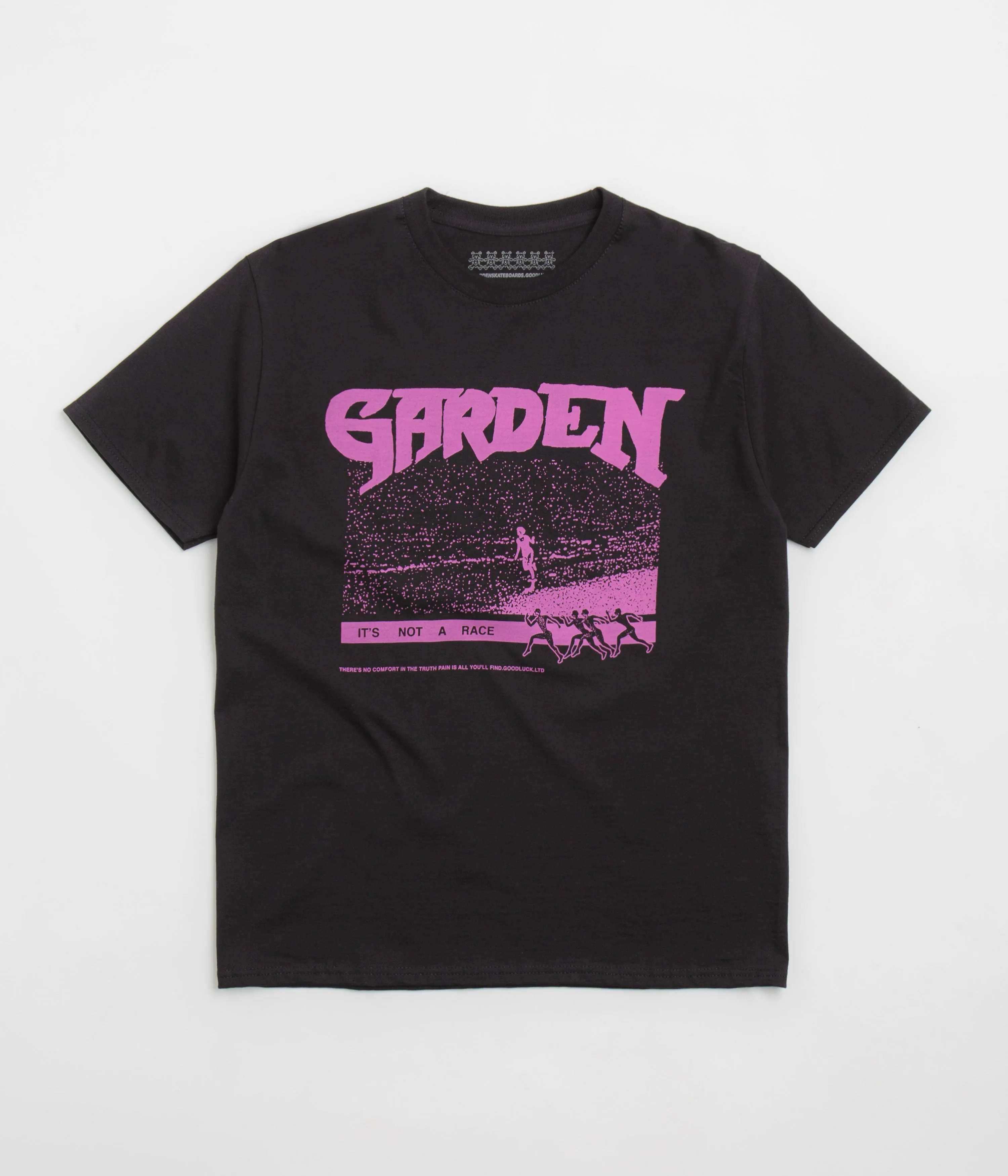 Garden Not A Race T-Shirt - Black / Pink