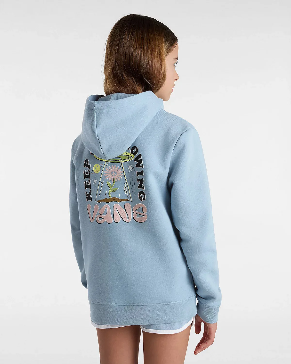 Girls Always Growing Hoodie in Dusty Blue