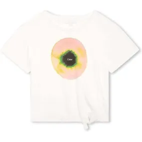 Girls White Organic Cotton Fusion T-Shirt