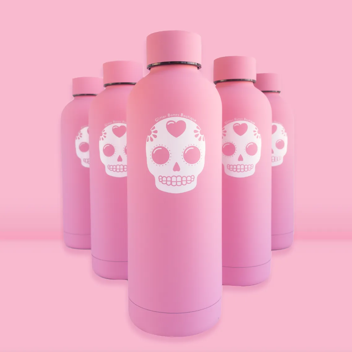 Glitter Bones Sugar Skull Water Bottle