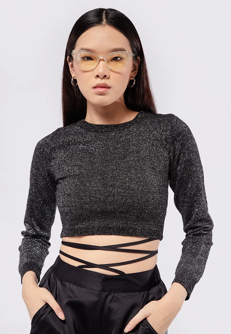 Glitter Cropped Sweater