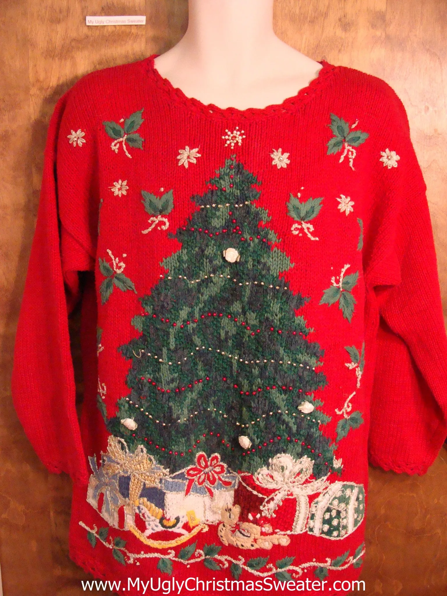 Great 80s Red Ugly Christmas Jumper