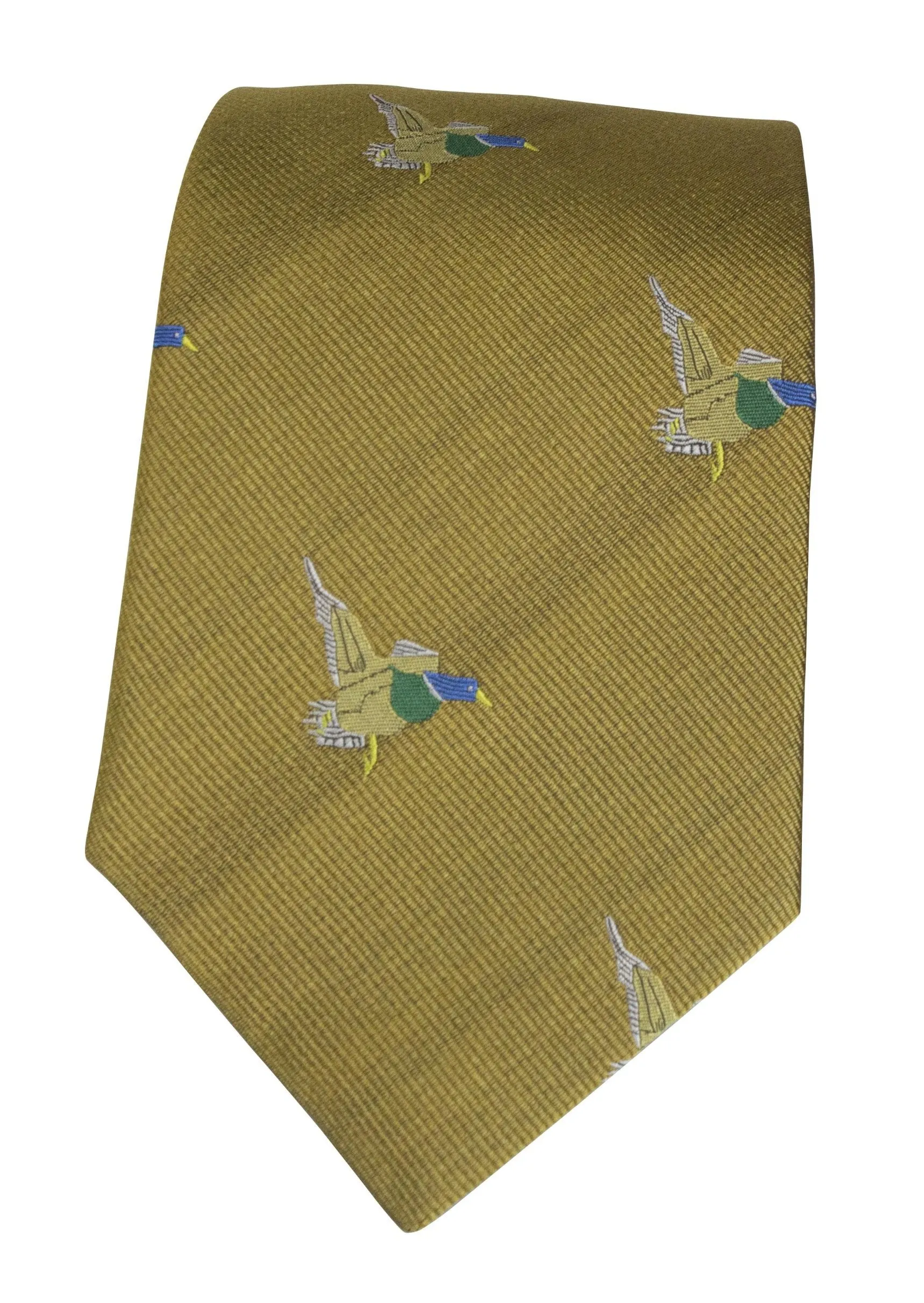 GT10 - 100% Silk Woven Tie / Duck - GOLD