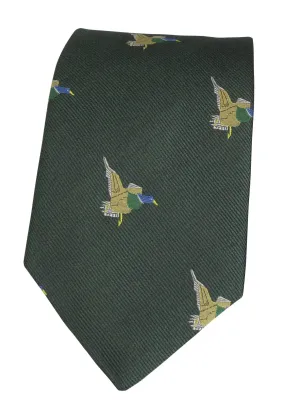 GT10 - 100% Silk Woven Tie / Duck - GREEN