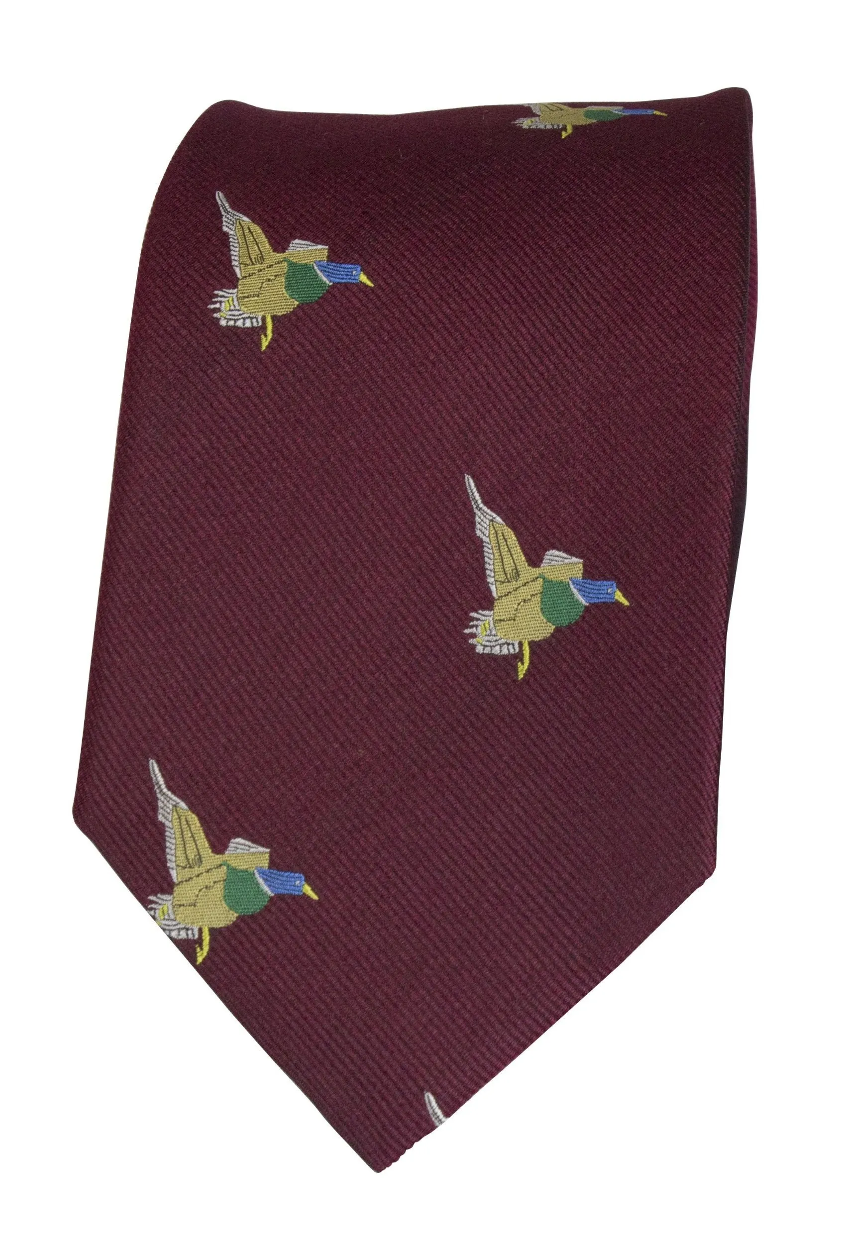 GT10 - 100% Silk Woven Tie / Duck - WINE