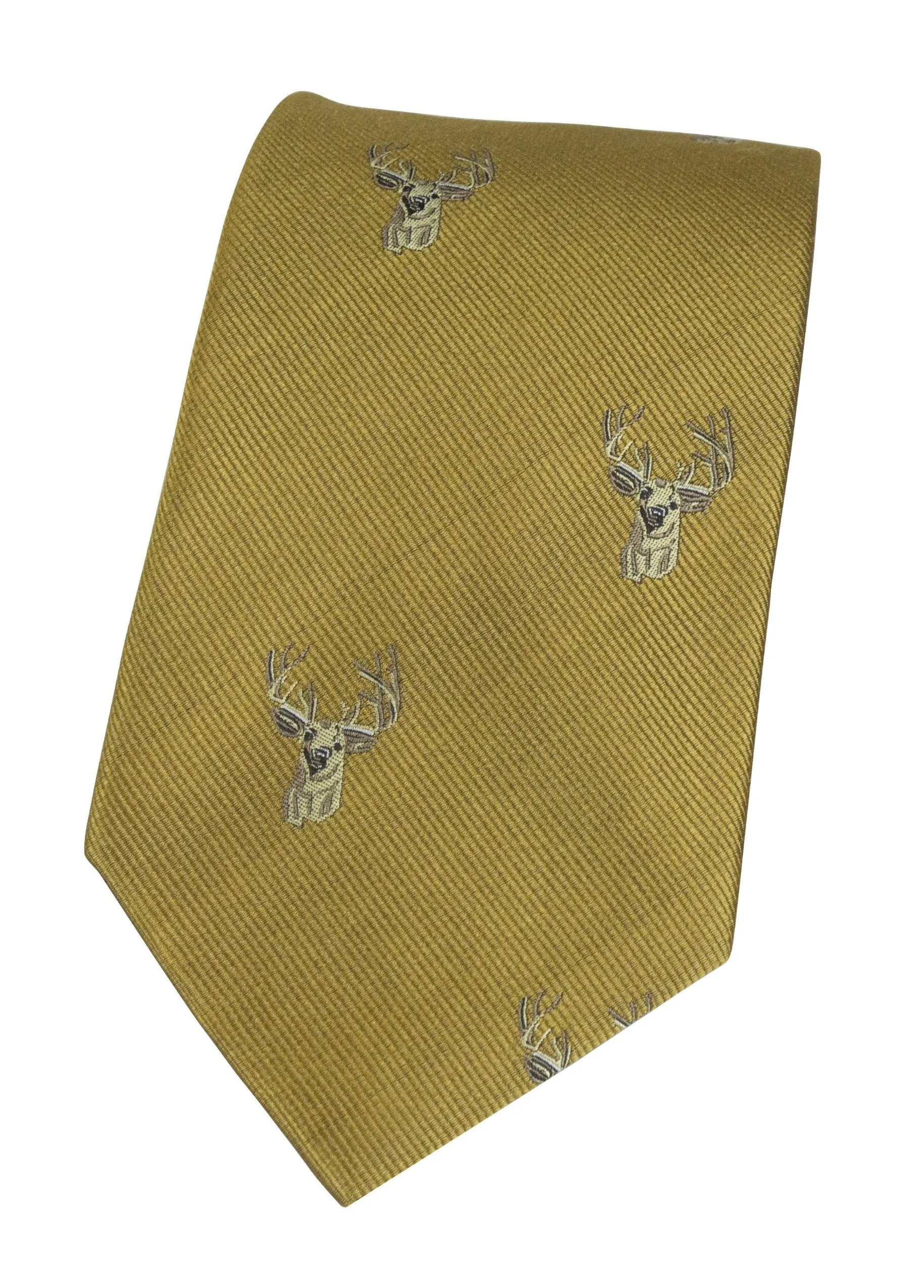 GT11 - 100% Silk Woven Tie - Stag - GOLD