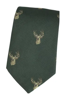 GT11 - 100% Silk Woven Tie - Stag - GREEN