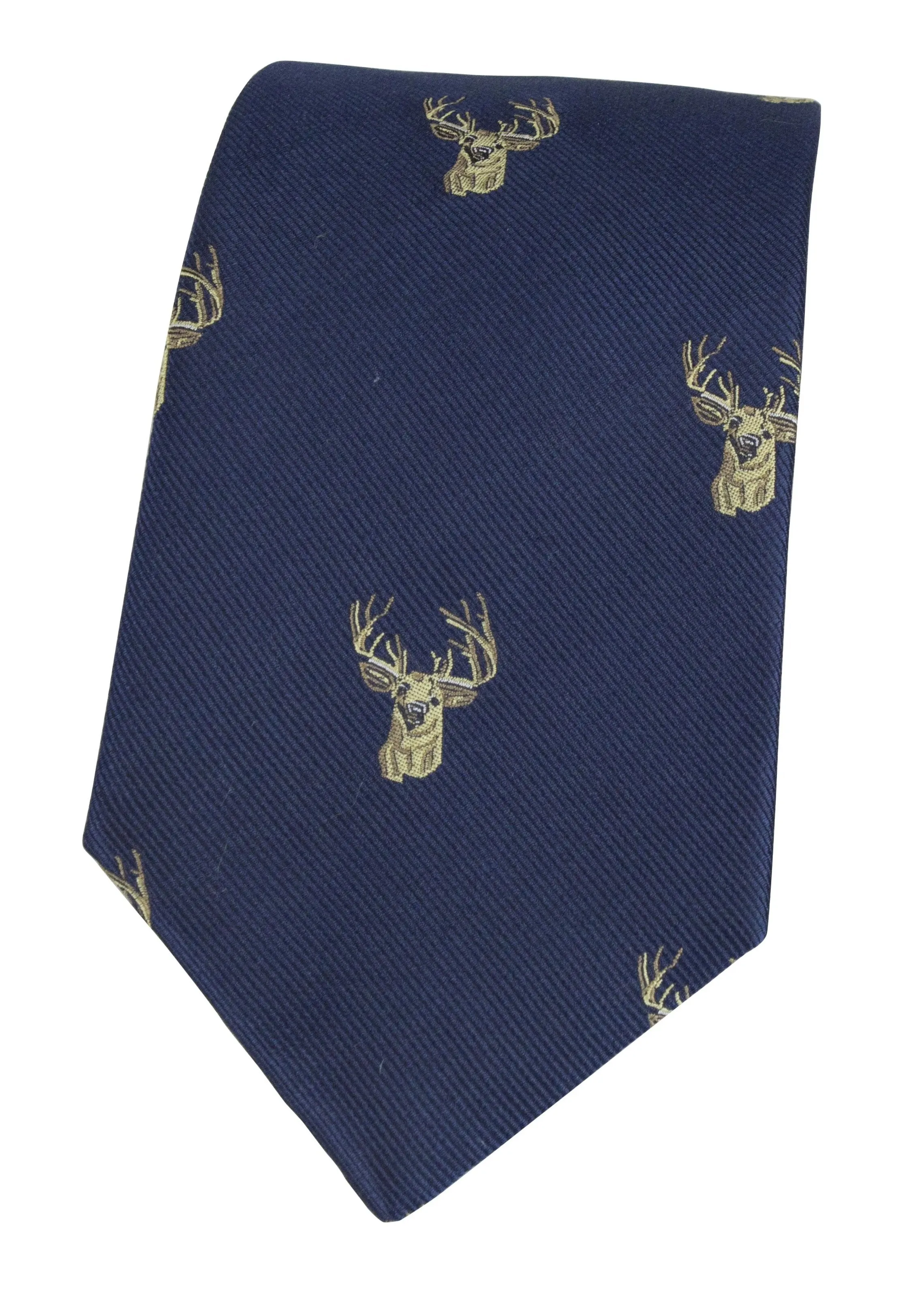 GT11 - 100% Silk Woven Tie - Stag - NAVY