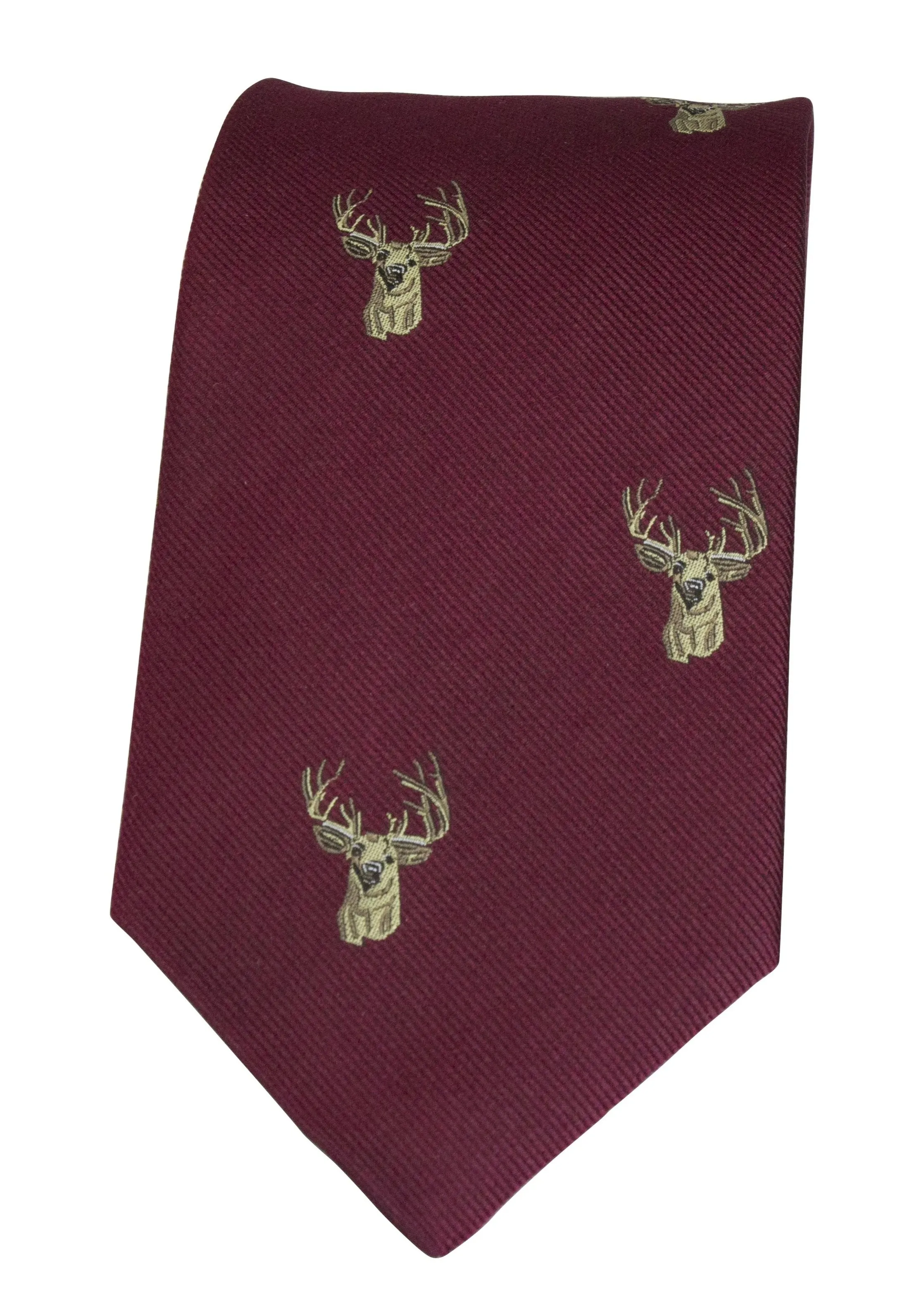 GT11 - 100% Silk Woven Tie - Stag - WINE