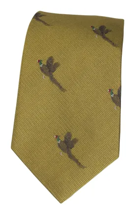 GT9 - 100% Silk Woven Tie - Pheasant - GOLD