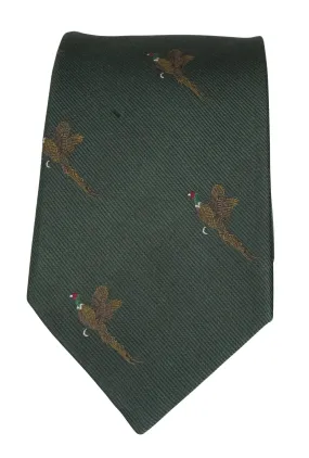 GT9 - 100% Silk Woven Tie - Pheasant - GREEN