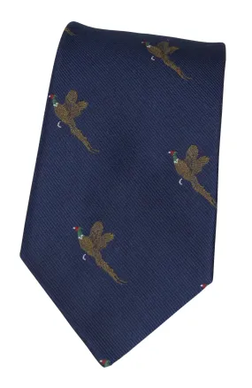 GT9 - 100% Silk Woven Tie - Pheasant - NAVY