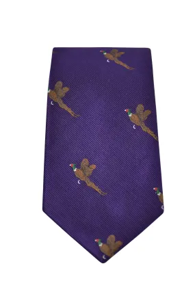 GT9 - 100% Silk Woven Tie - Pheasant - PURPLE