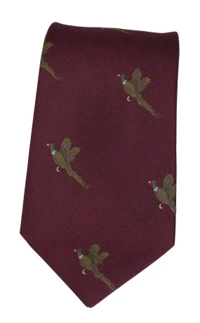 GT9 - 100% Silk Woven Tie - Pheasant - WINE