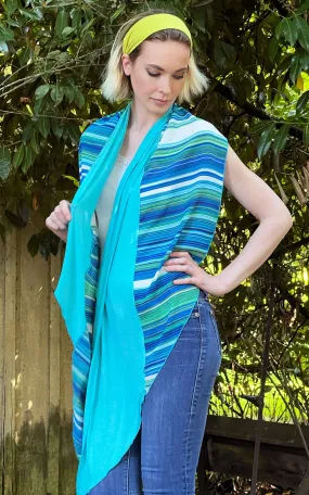 Handkerchief Scarf - Sea Breeze with Ocean of Emptiness Jersey Knit