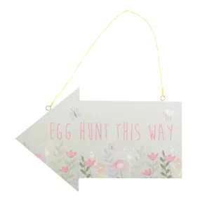 Hanging Floral Easter Egg Hunt Sign