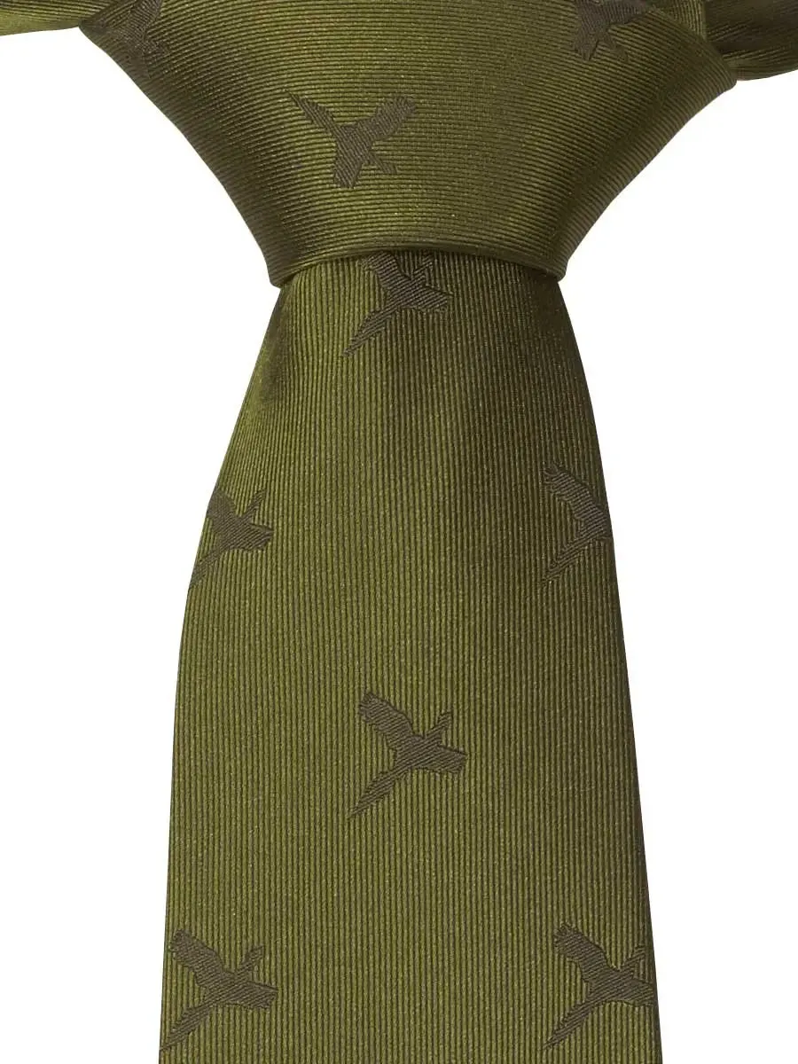 HARKILA Retrieve Pheasant Silk Country Tie - Olive Green