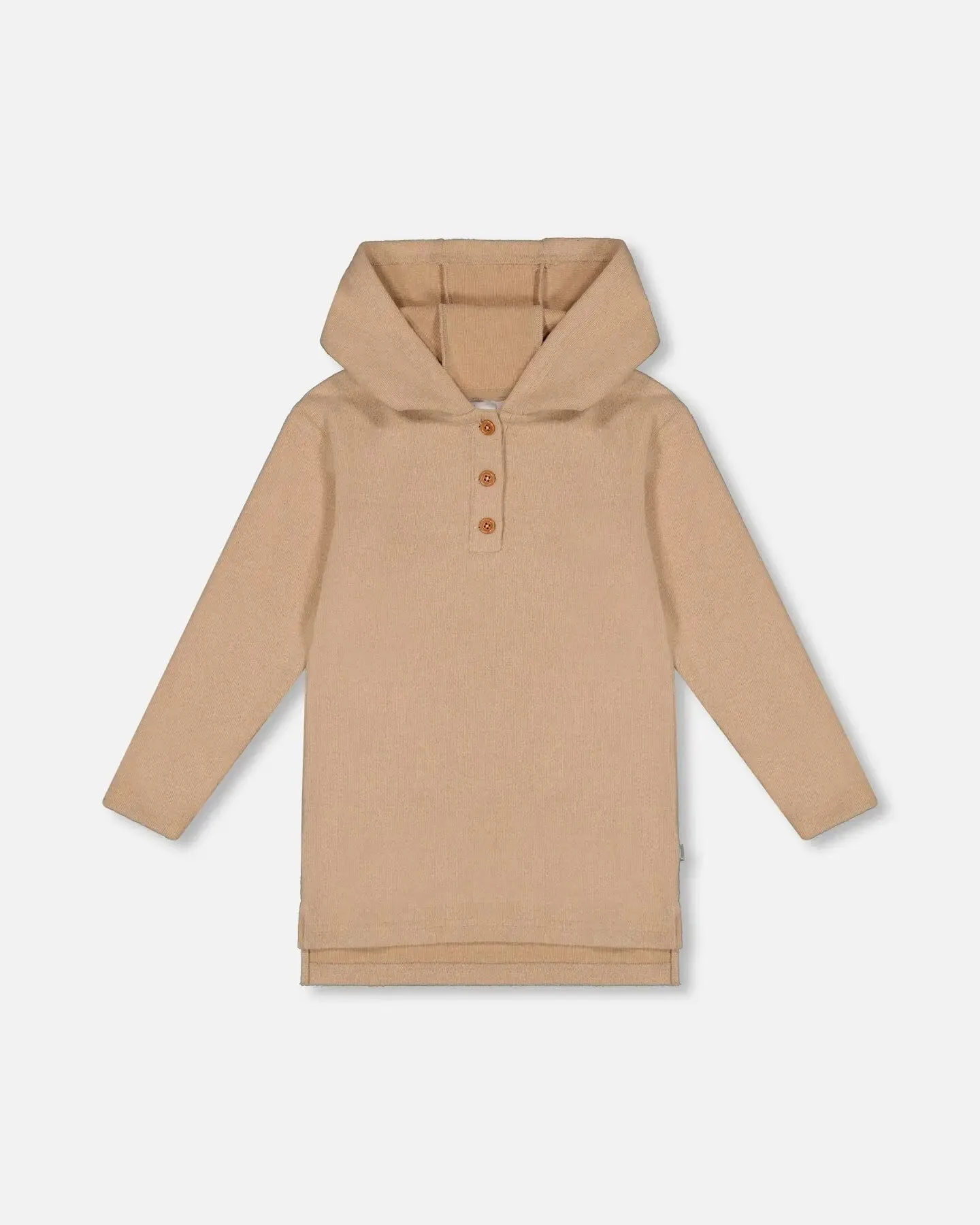 Hooded Rib Tunic Beige