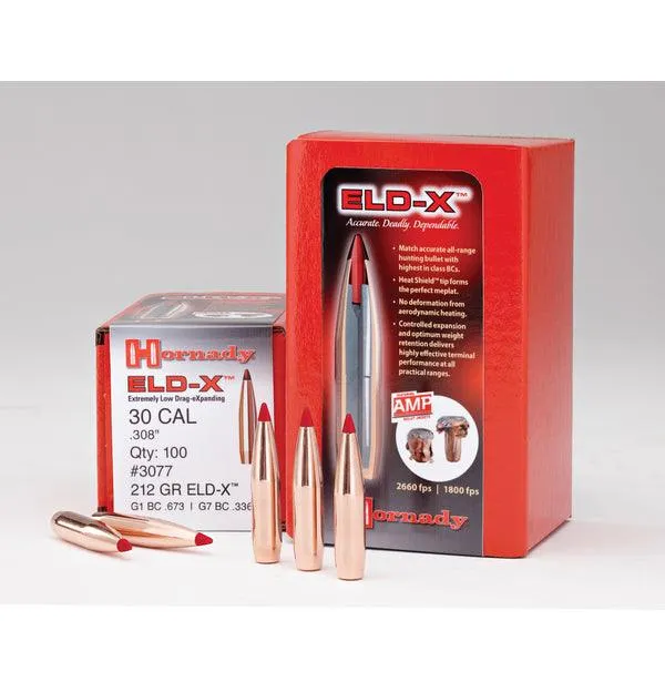 HORNADY .243 6MM 90 GRAIN ELD-X PROJECTILES 100 PACK