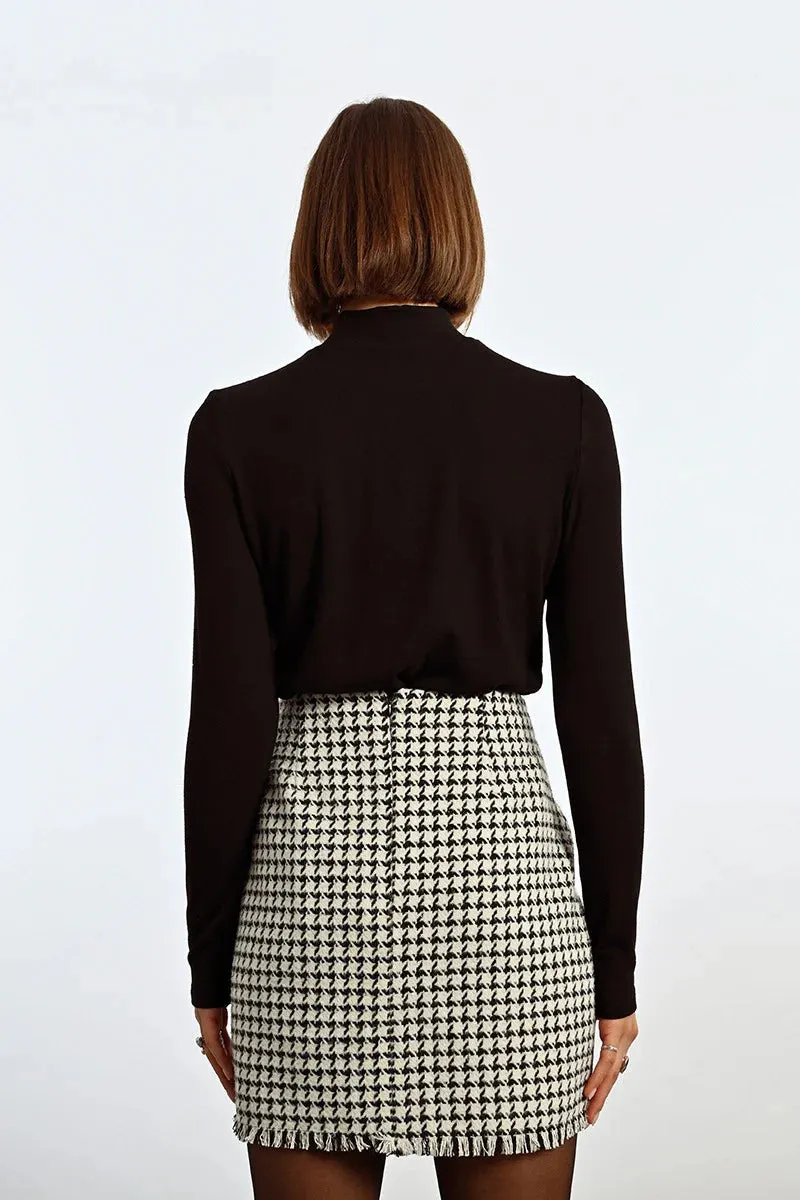 Houndstooth Skirt - bw