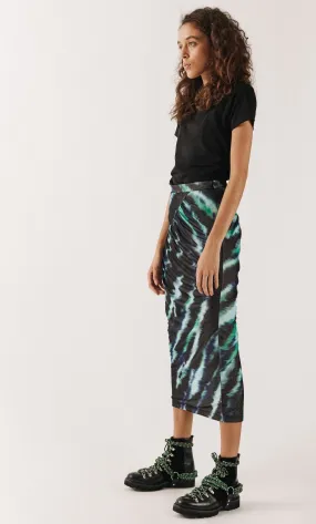 House of Holland Mint Tie Dye Midi Skirt