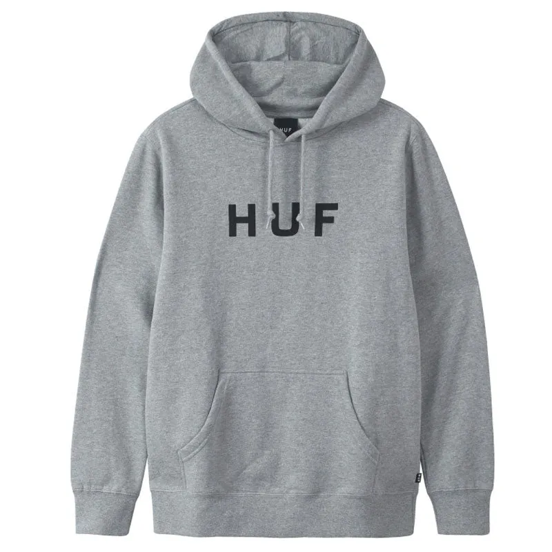 HUF ESSENTIALS OG LOGO PULLOVER HEATHER GREY