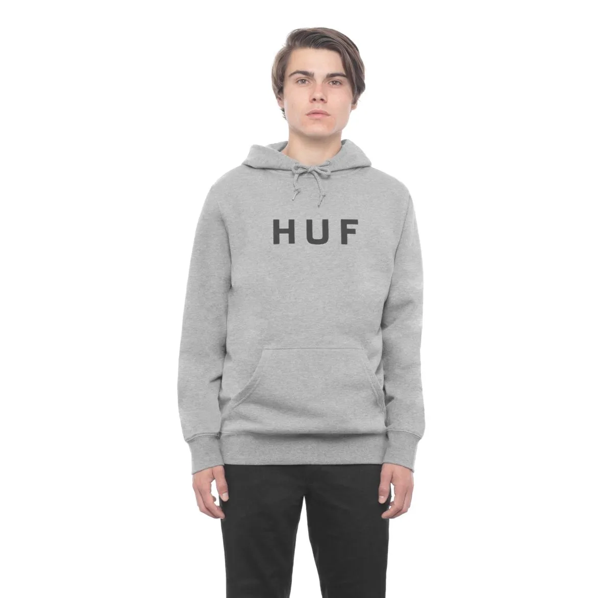 HUF ESSENTIALS OG LOGO PULLOVER HEATHER GREY