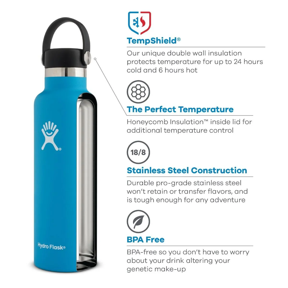 'Hydro Flask' 21 oz. Standard Mouth - Alpine