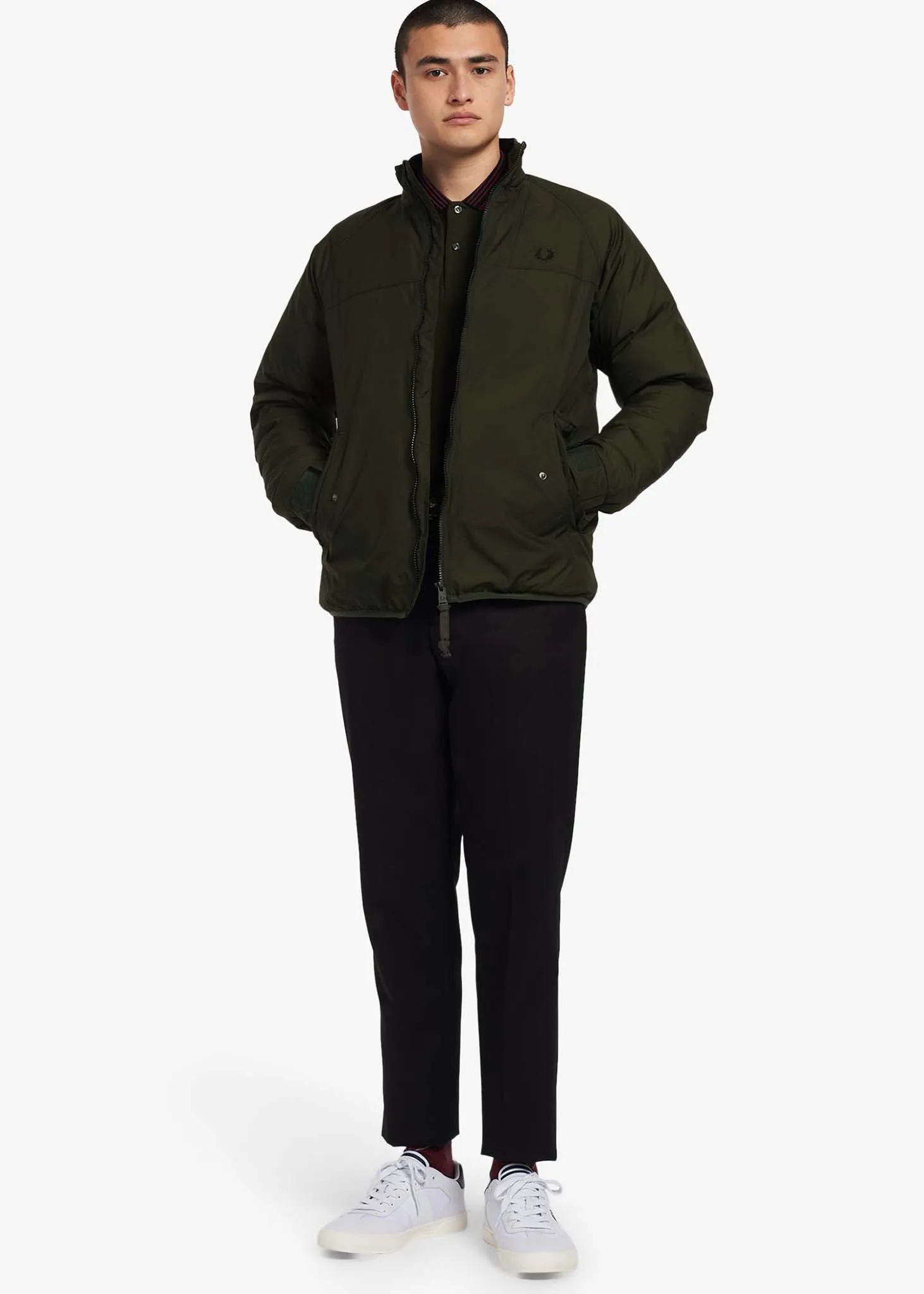 Insulated zip-through jacket - hunting green