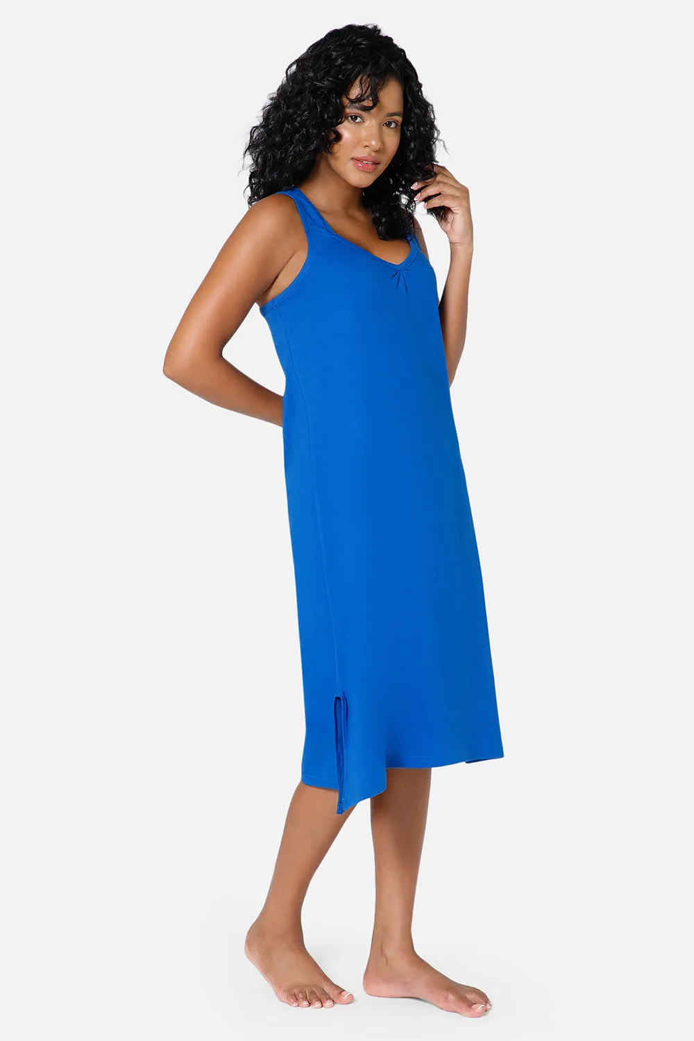 Intimacy Full Coverage Knee-Length Cotton Night Slip | Lightweight & Summer-Friendly Nightwear