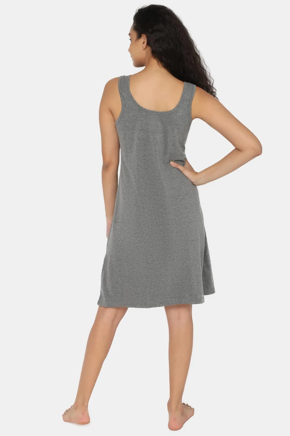 Intimacy Full Coverage Knee-Length Cotton Night Slip | Lightweight & Summer-Friendly Nightwear