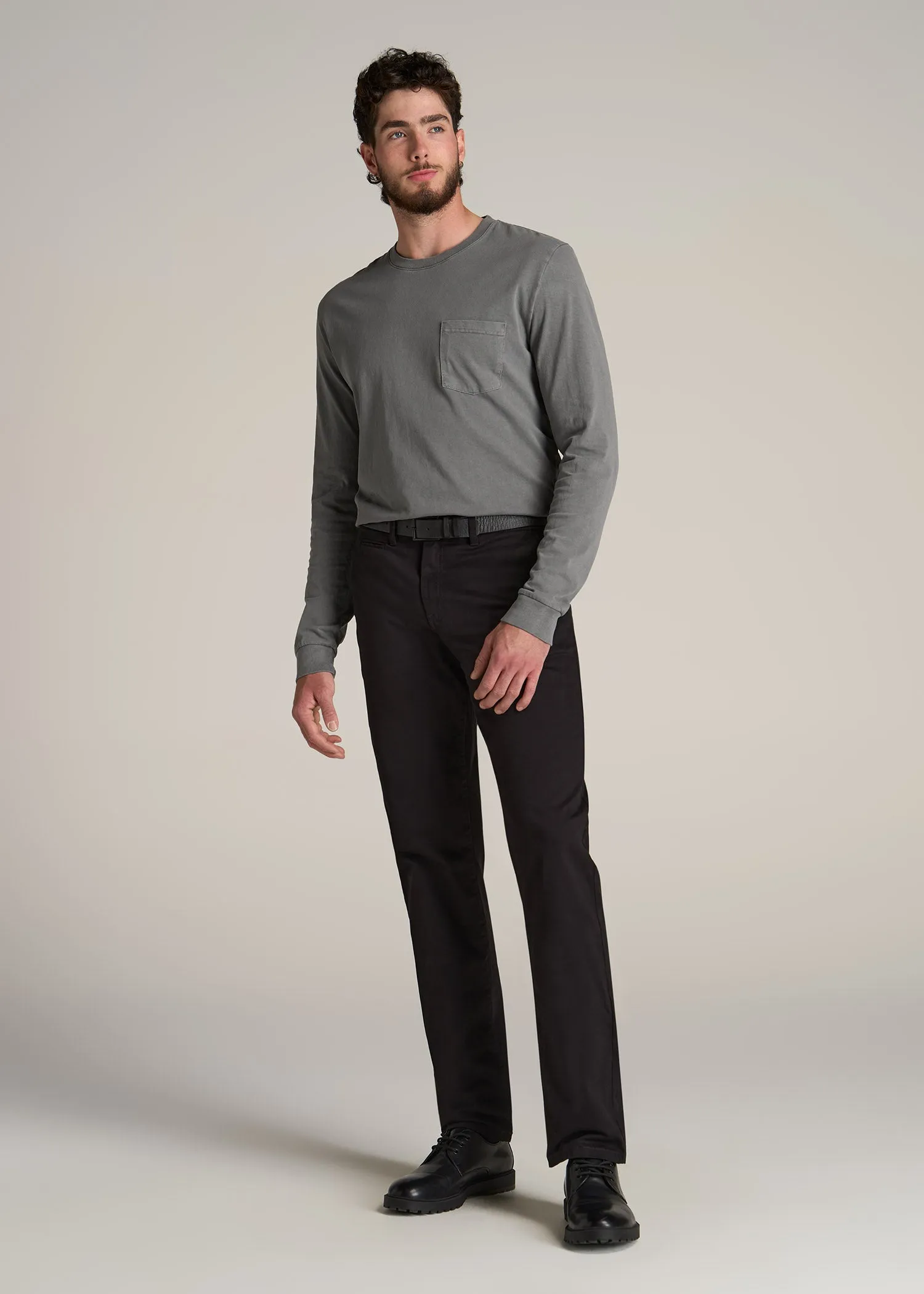 J1 STRAIGHT Leg Chinos in Black - Pants for Tall Men