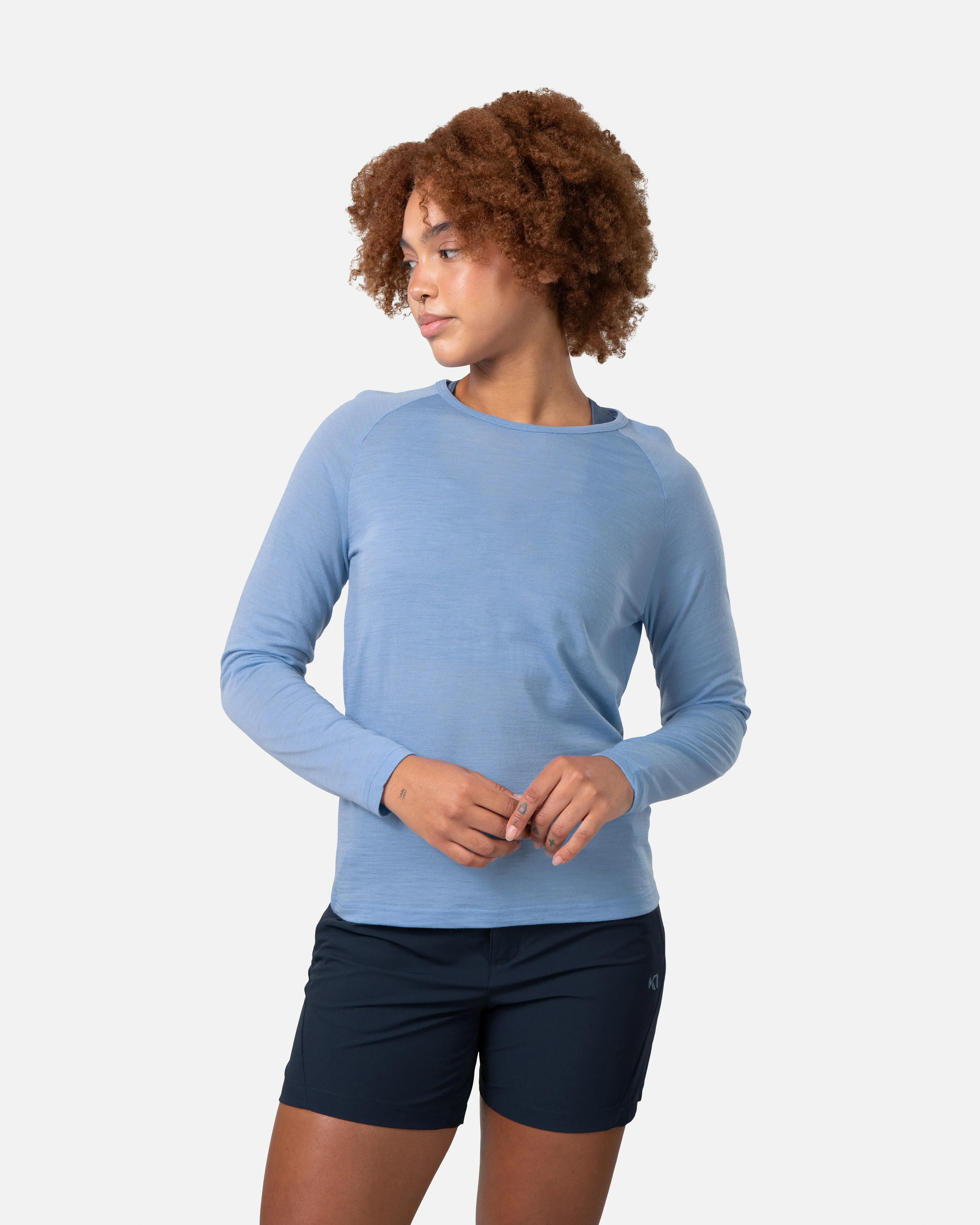 Kari Traa Women&#x27;s Sanne Wool Long Sleeve Pastel Light Blue | Buy Kari Traa Women&#x27;s Sanne Wool Long Sleeve Pastel Light Blue here | Outnorth