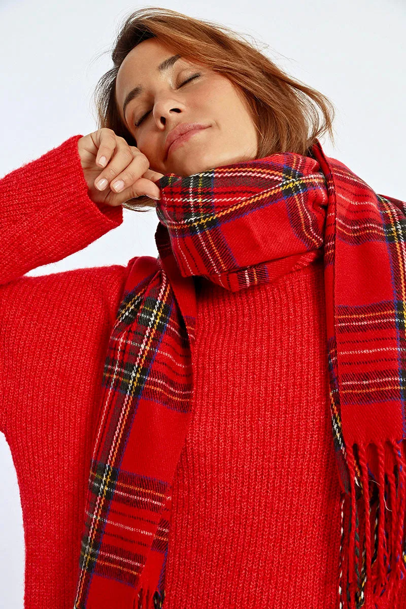 Knit Tartan Plaid Scarf