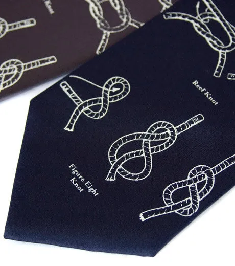 Knot tying diagram silk necktie. "KNOTical" tie.