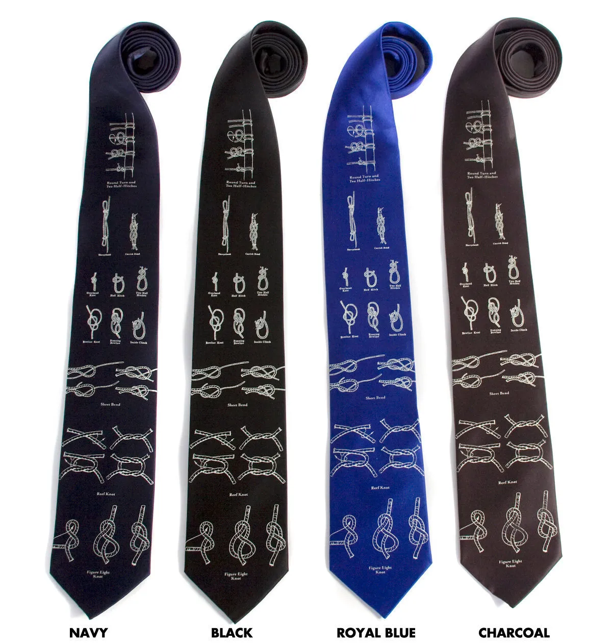 Knot tying diagram silk necktie. "KNOTical" tie.