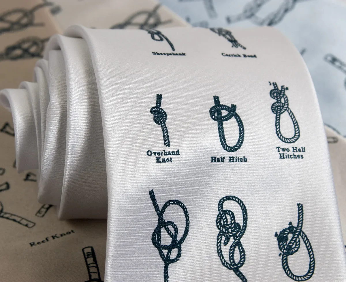 Knot tying diagram silk necktie. "KNOTical" tie.