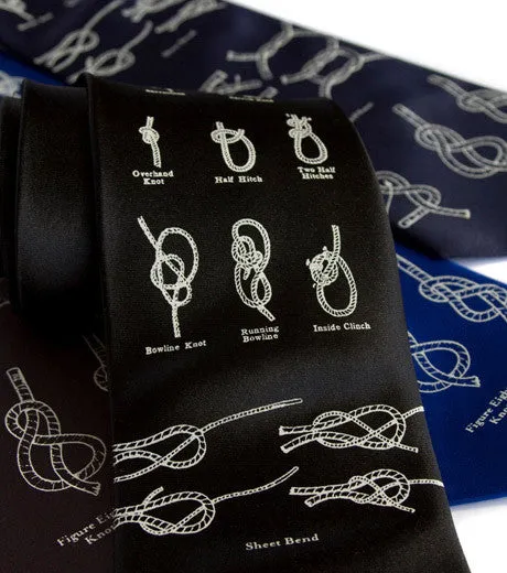 Knot tying diagram silk necktie. "KNOTical" tie.