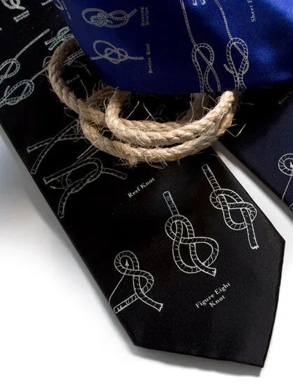 Knot tying diagram silk necktie. "KNOTical" tie.