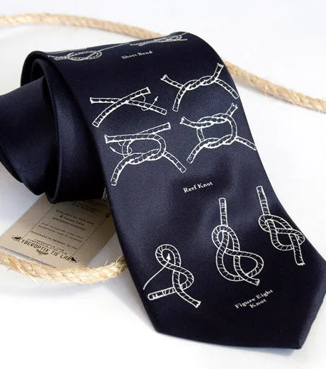 Knot tying diagram silk necktie. "KNOTical" tie.