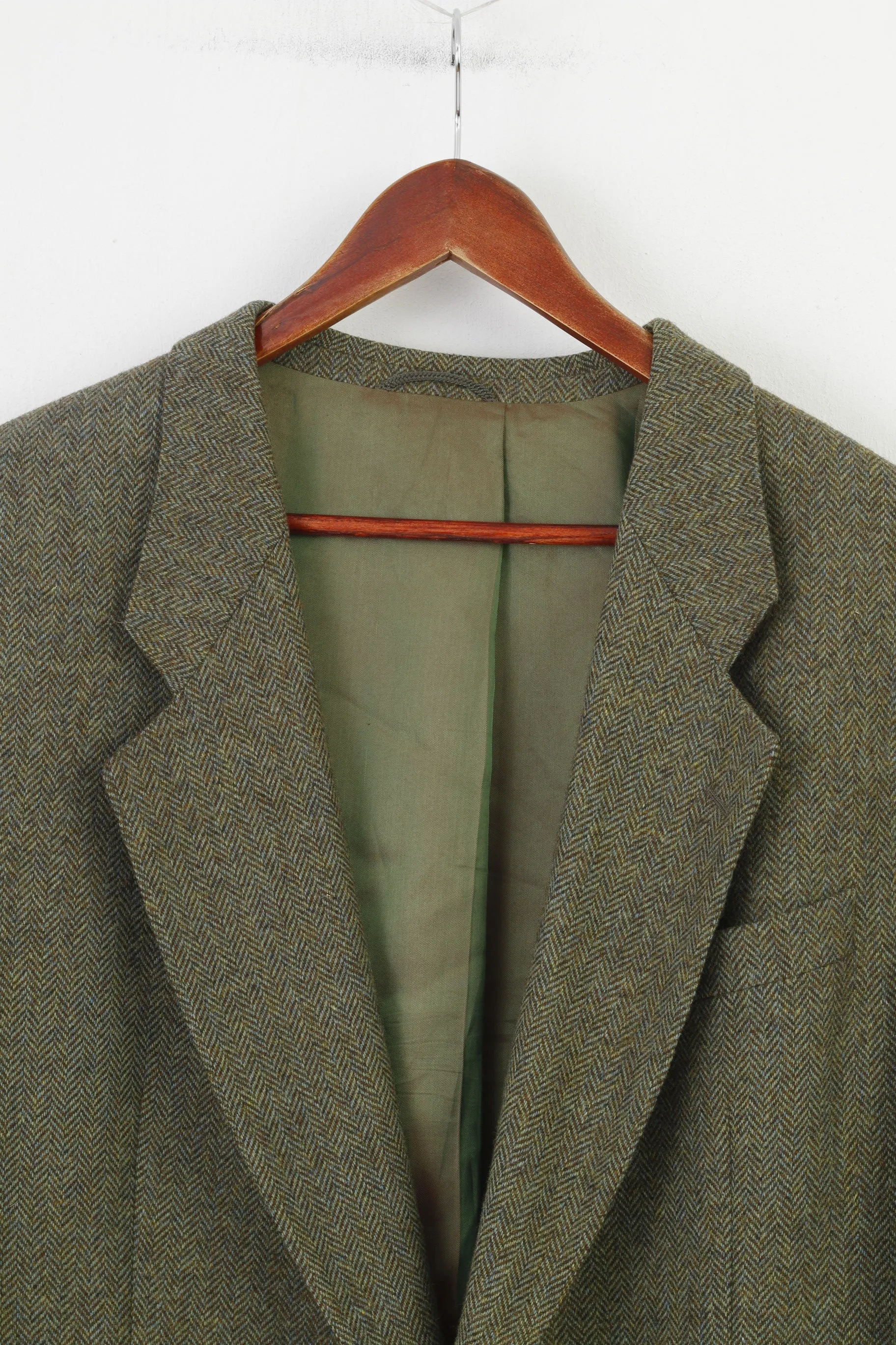 Kruger Men 48 XL Blazer Green Wool Breasted Elegant Vintage Konen Atelier Torino Jacket