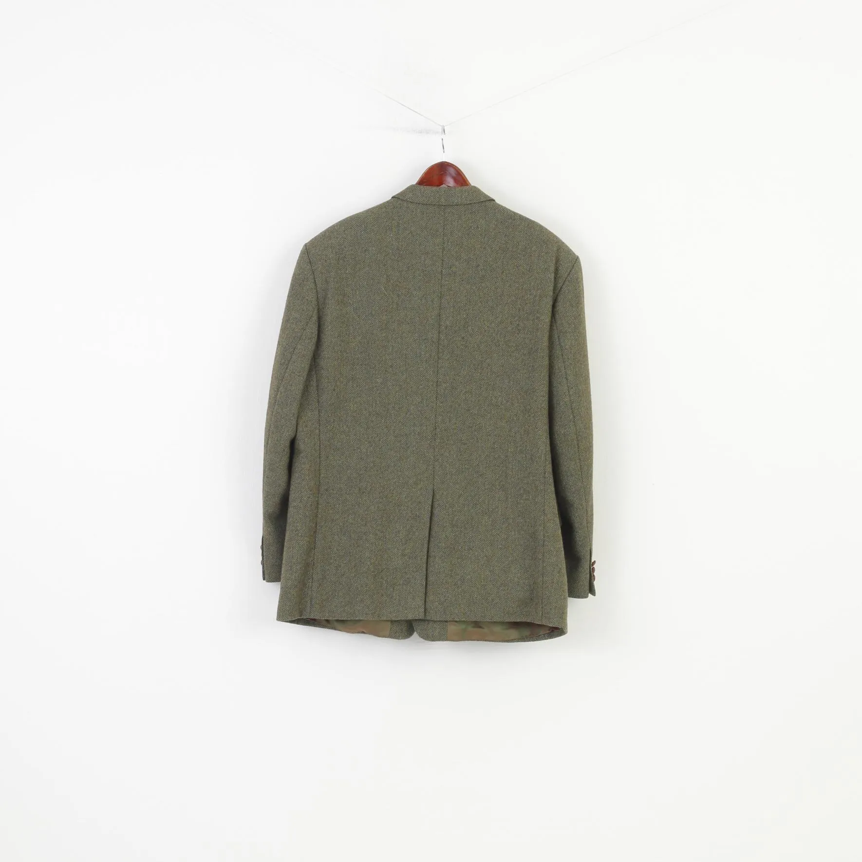 Kruger Men 48 XL Blazer Green Wool Breasted Elegant Vintage Konen Atelier Torino Jacket