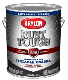 Krylon Rust Tough K09749008 Enamel Paint, Satin Sheen, Pastel Tint, 1 gal, 400 sq-ft/gal Coverage Area :GAL: QUANTITY: 4