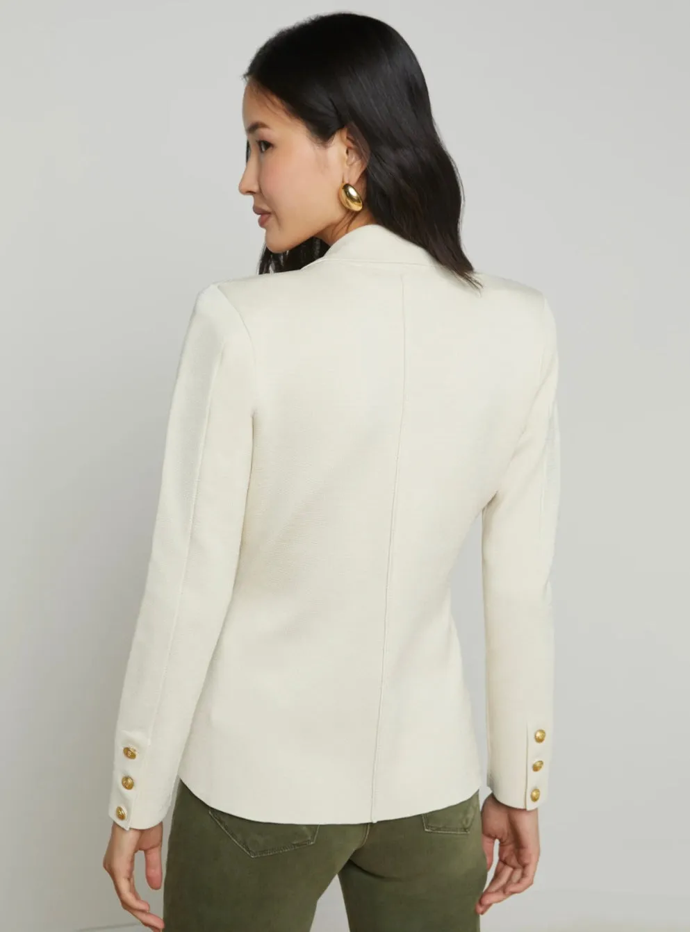 La80034 Ivory Knit Blazer