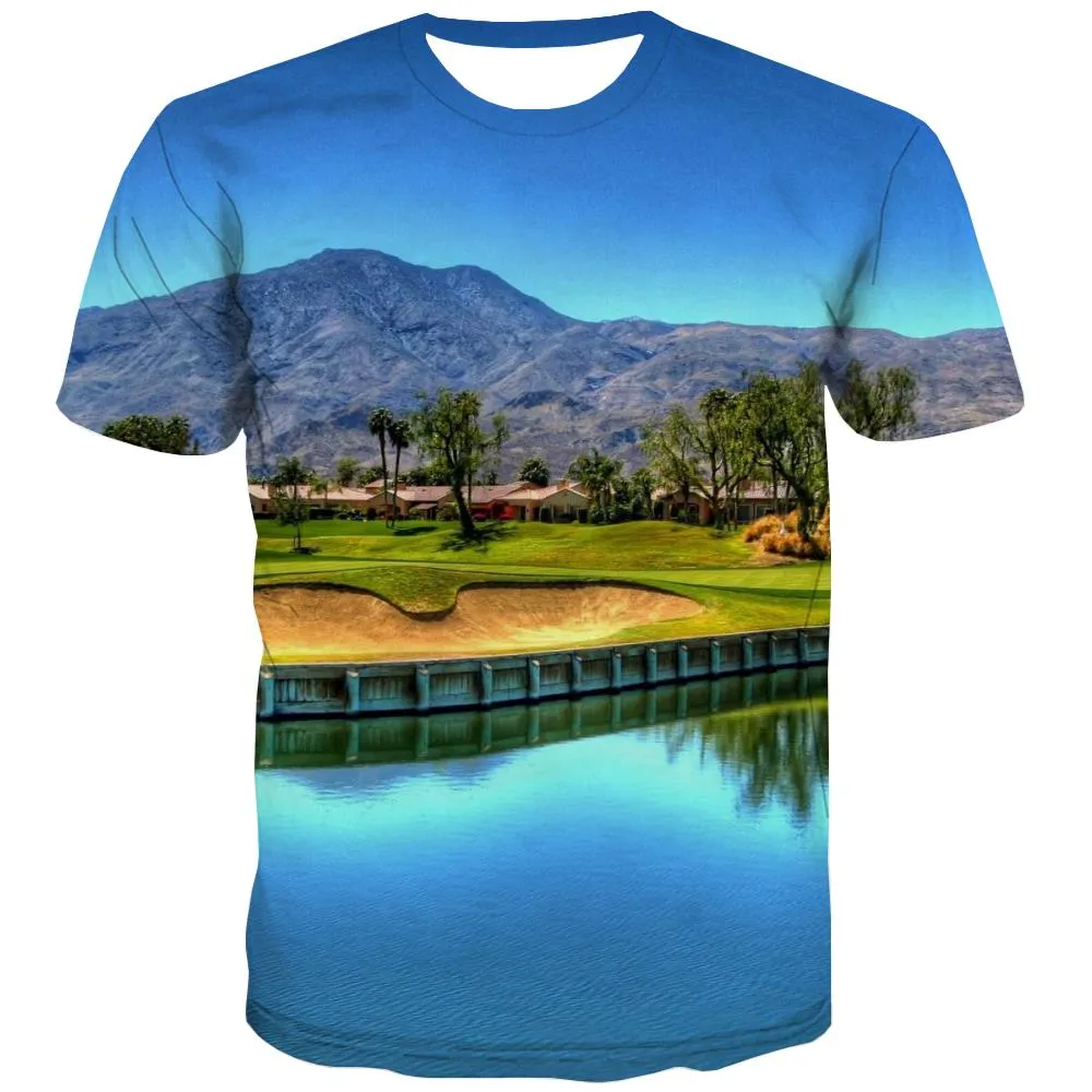 Lawn T shirts Men Golf T-shirts 3d Forest T shirts Funny Natural Shirt Print Game Tshirts Cool